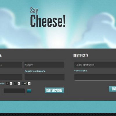 Say Cheese login screen showing email and password